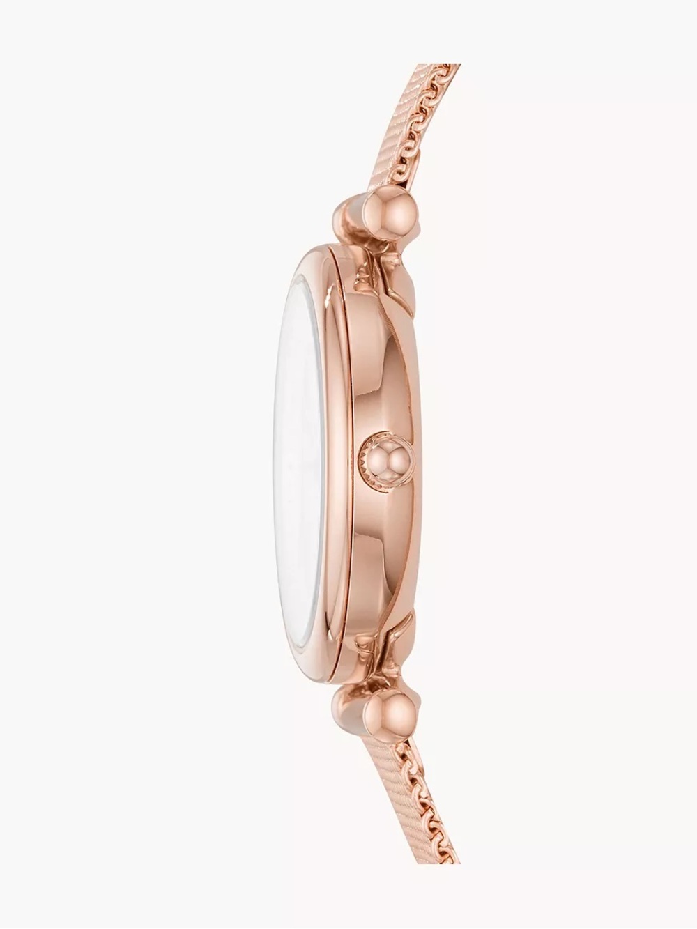 Fossil Women's Mini Carlie Rose Gold Mesh Bracelet Watch 28mm - Picture 2 of 5